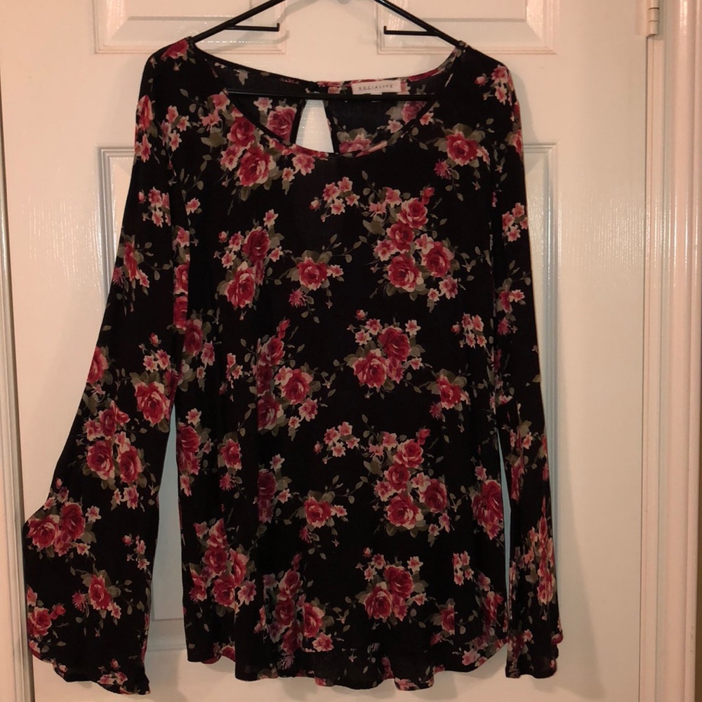 floral long sleeve blouse